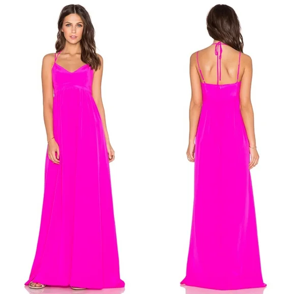 Amanda Uprichard | Dresses | Nwt Amanda Uprichard Kingston Hot Pink Maxi  Dress | Poshmark